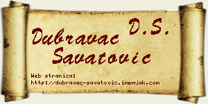 Dubravac Savatović vizit kartica